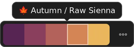 The Color Dock showing the Autumn palette and Raw Sienna